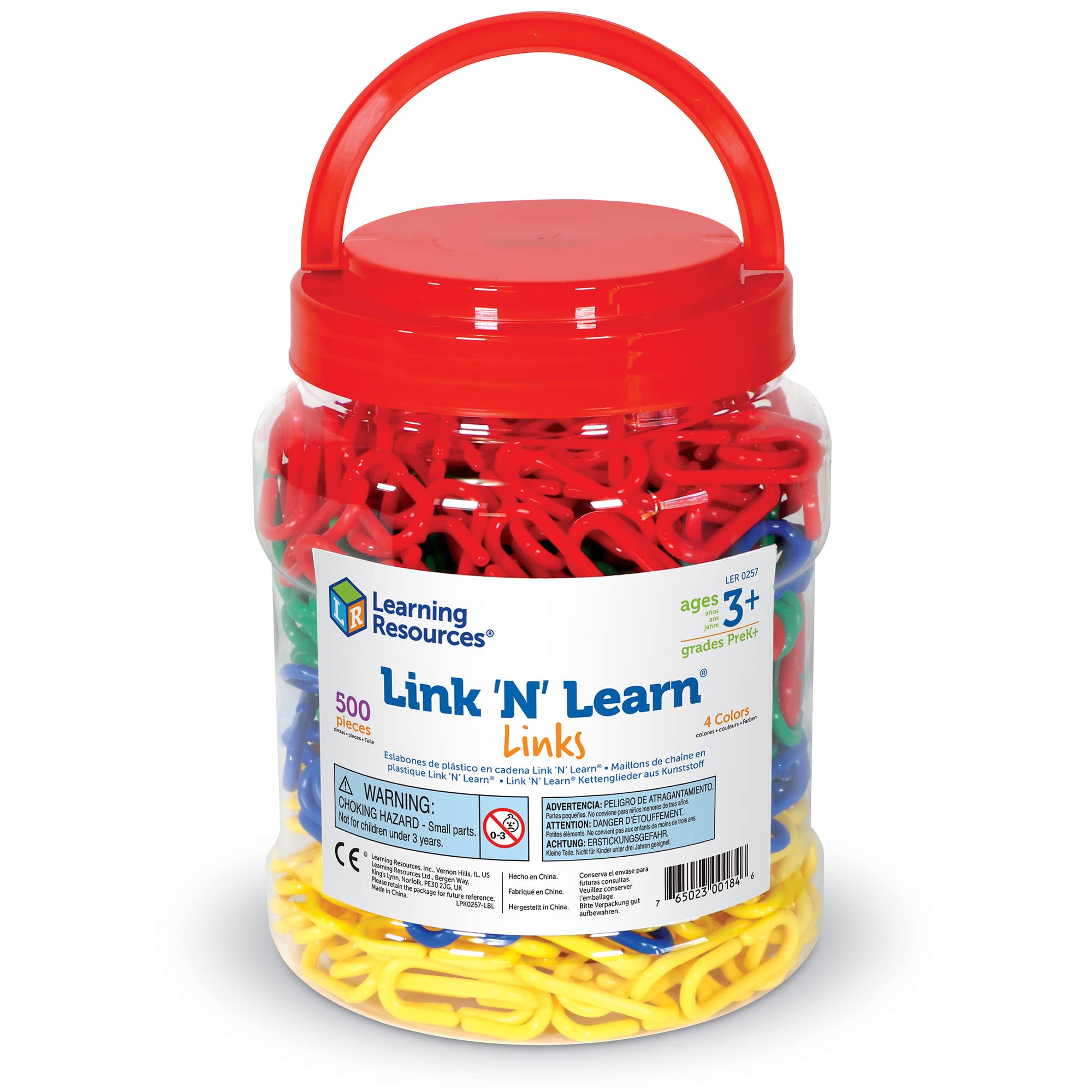 Learning Resources Link 'N' Learn Links - 500 Piece Educational Toy Set for Preschoolers Ages 3+, Toddler Fine Motor Skills Development, Classroom & Homeschool Supplies | Perfect for Counting, Sorting & Creative Play Activities