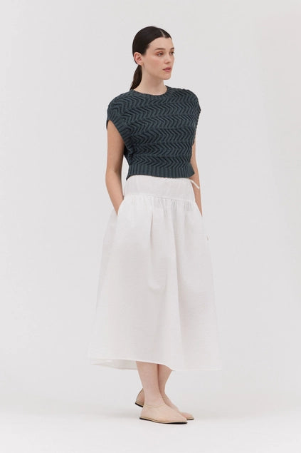 Summer Cotton Crop Sweater Top for Women - Soft Breathable Deep Lake Blue Pullover - Perfect for Beach Outings, Casual Wear & Summer Fashion
