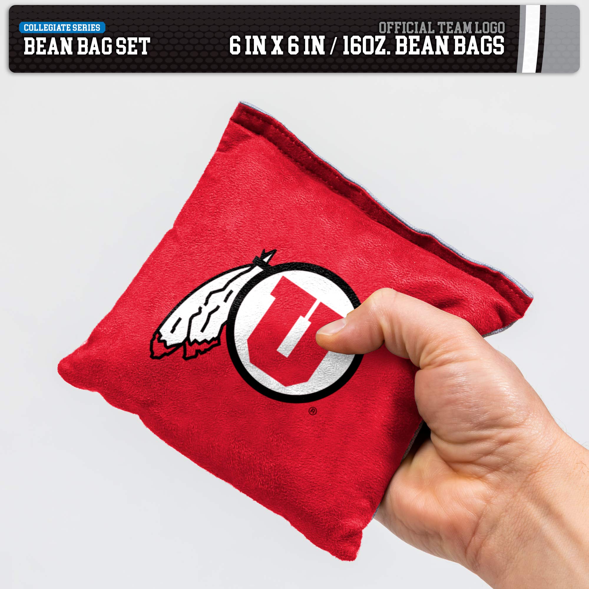 Wild Sports NCAA College Dual Sided Cornhole Bean Bags - Premium 8 Count Toss Bags Set for Outdoor Games, Tailgating, Backyard Parties & College Sports Events