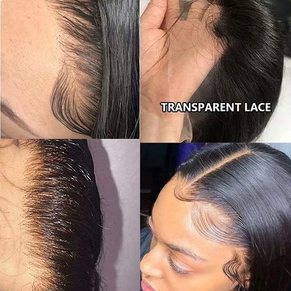 13x4 Transparent HD Lace Front Wig - Brazilian Remy Virgin Human Hair Bob Wig for Black Women | Silky Straight Short 14 Inch with Bleached Knots, Baby Hair & Pre-Plucked Hairline | 150% Density for Daily Wear, Parties & Special Occasions