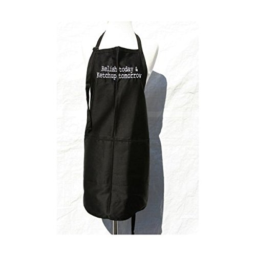 Black Embroidered Apron for Cooking & Baking - Perfect Kitchen Gift for Chefs & BBQ Lovers - Use for Grilling, Baking, and Home Decor