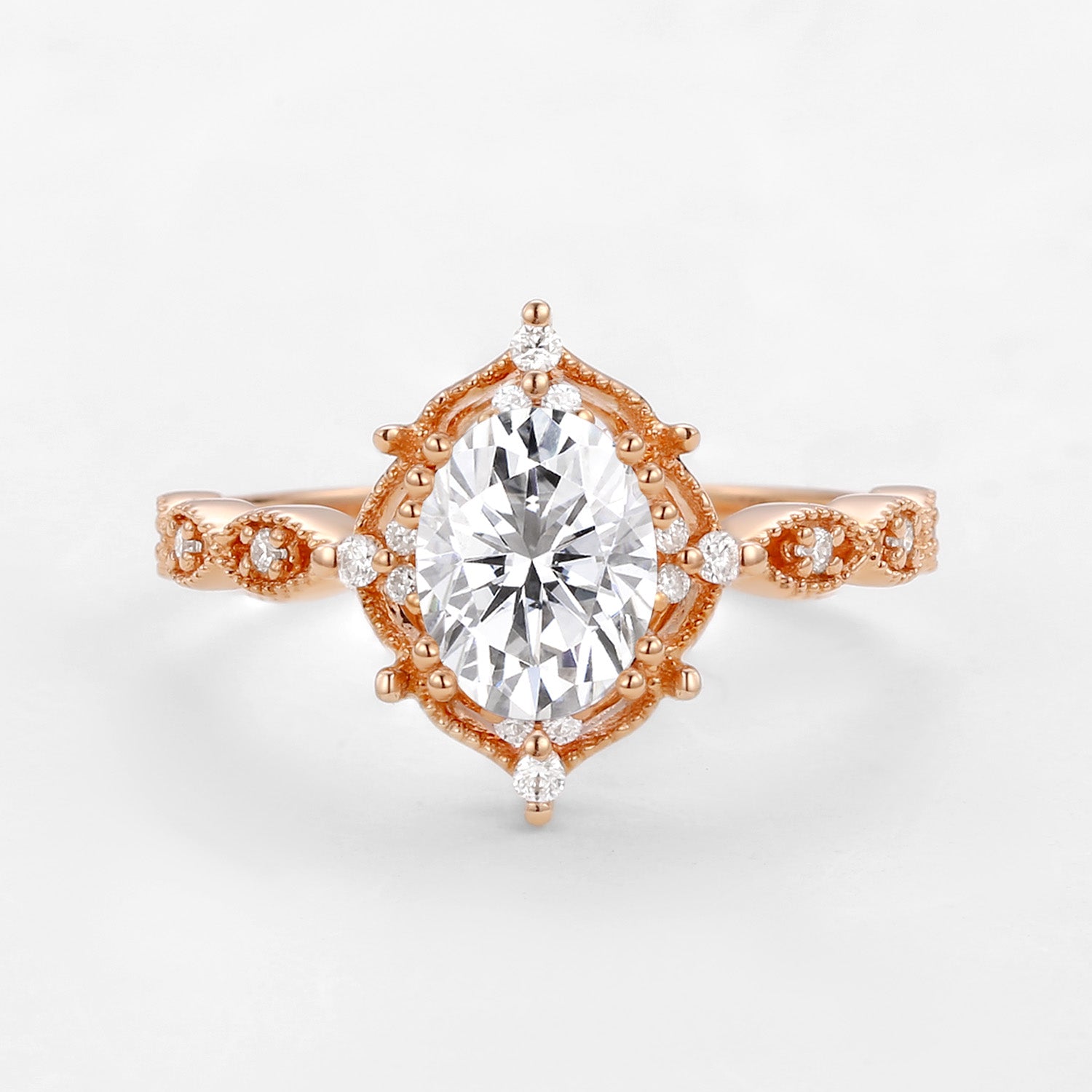 1.5 Carat Moissanite Vintage Engagement Ring - 'Charlotte' Signature Ring for Women | Elegant Wedding Band, Anniversary Gift, Proposal Jewelry