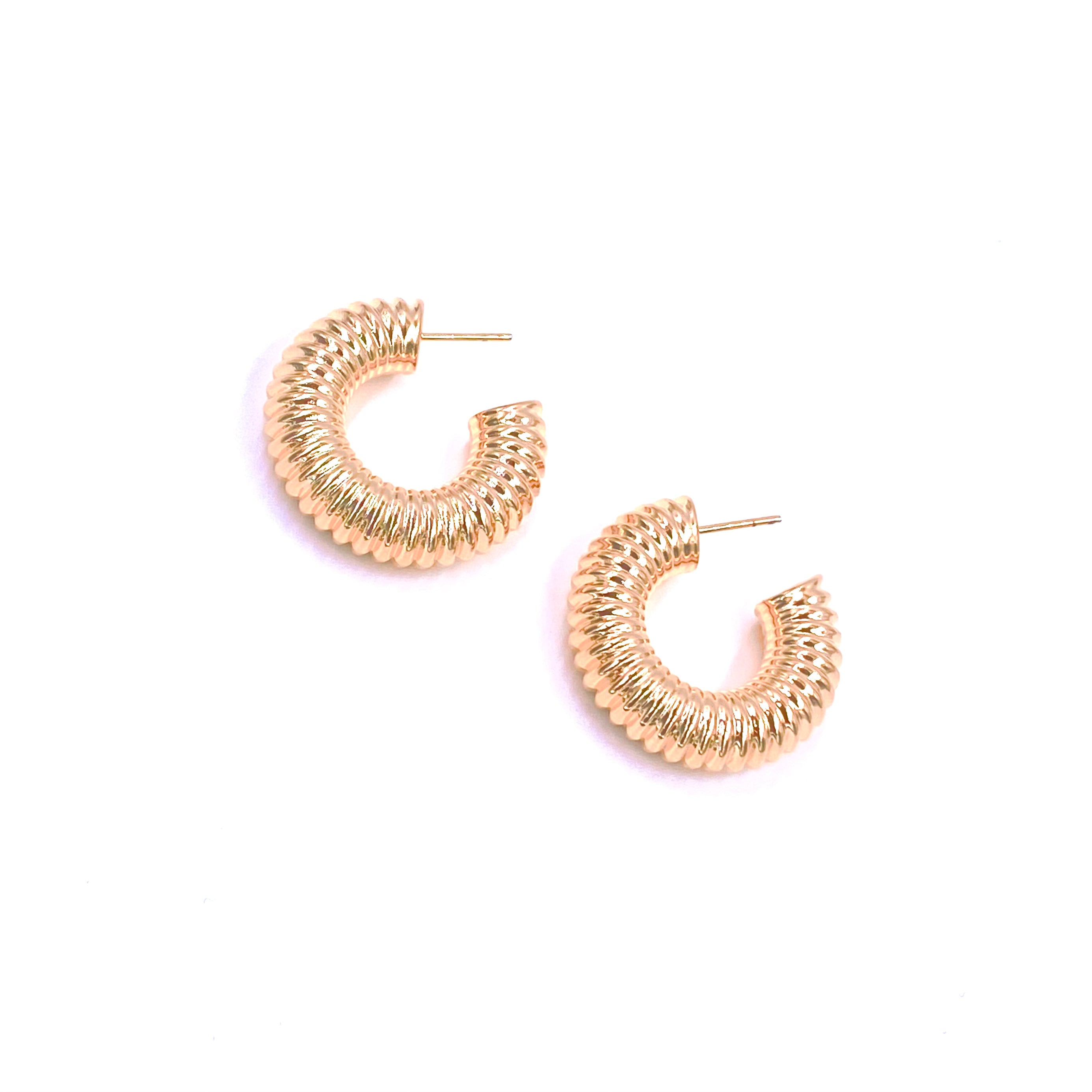 Ashley Gold Stainless Steel Gold Plated Small Slinky Earrings - Elegant Dangle Hoop Earrings for Women, Perfect for Parties, Weddings & Everyday Wear