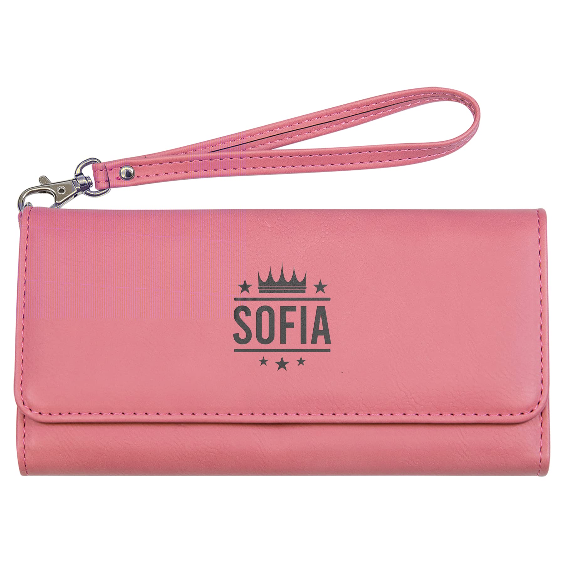 Luxury Pink Wristlet Wallet for Women - Slim RFID Blocking Zipper Clutch Purse with Card Slots | Perfect for Parties, Travel & Everyday Use