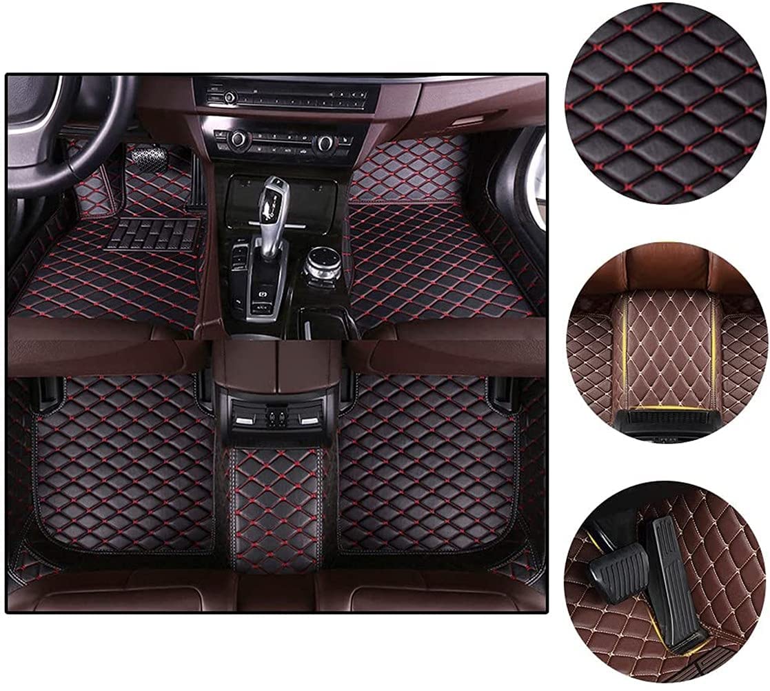 BPOOBP Custom All-Weather Floor Mats for 2010-2015 Camaro SS - Waterproof Car Floor Liners in Black & Red - Perfect for Daily Driving, Road Trips, and All-Season Protection