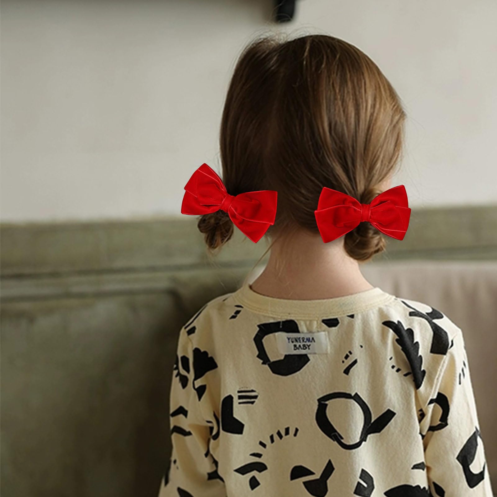 Red Velvet Hair Bows Clips 4.5 Inch - Christmas Valentine's Day New Year Gift - Alligator Barrettes Hair Pins for Girls Women - Party Dress Outfit Accessories for Toddler Teen Kids - Perfect for Holidays, Weddings, School Events and Special Occasions