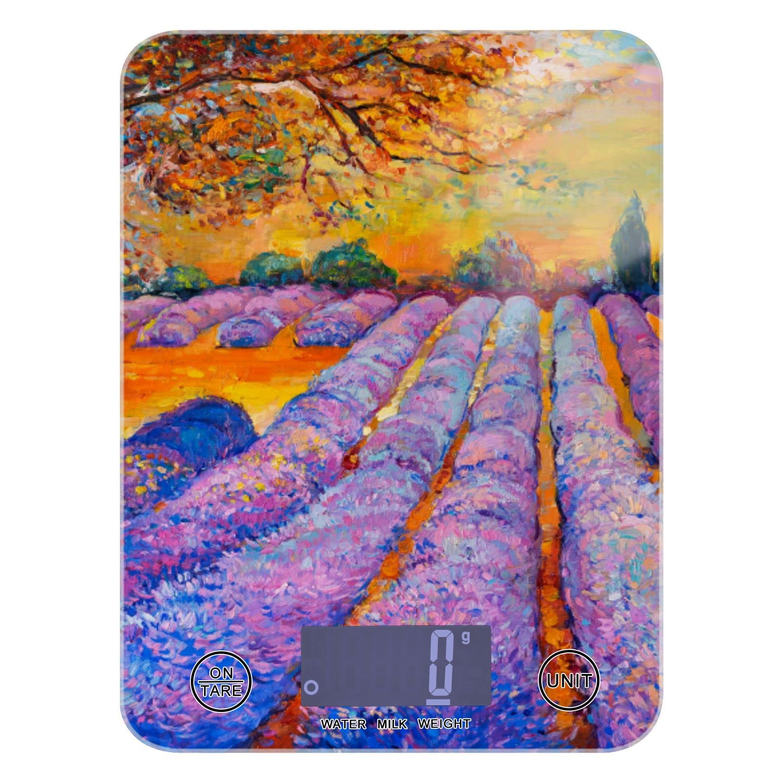 Lavender Digital Kitchen Scale - Waterproof Food Scale in oz/g for Cooking & Baking