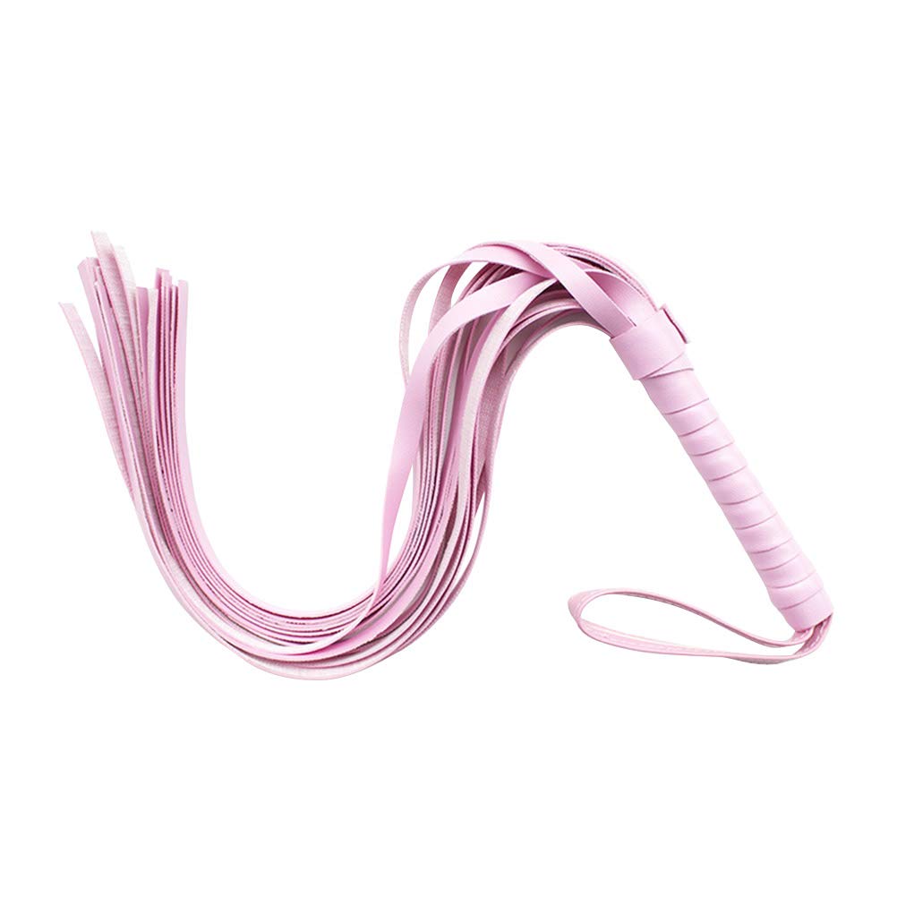 Amosfun Pink Leather Whip with Tassels - BDSM Flogger for Couples, Erotic Role Play Toy for Men & Women - Perfect for Bedroom Bondage & Sensual Play