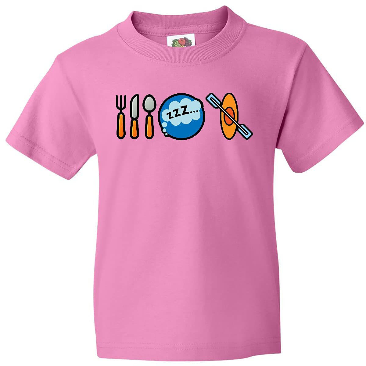 Inktastic Kayaking Eat Sleep Kayak Youth T-Shirt - Comfortable & Fun Graphic Tee for Kids Who Love Paddling Adventures | Perfect for Kayaking Trips, Summer Camp & Outdoor Activities