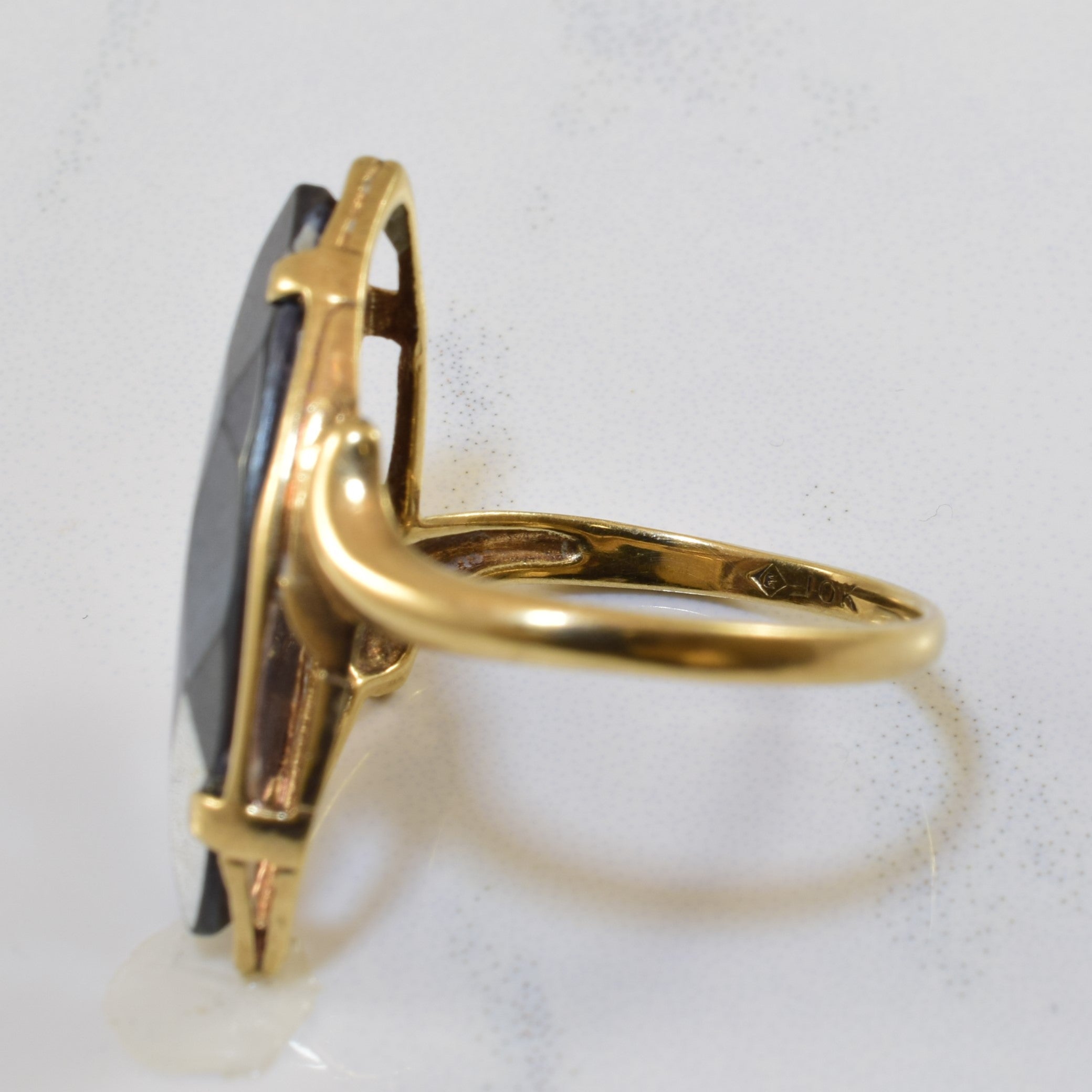 4.00ct Marquise Hematite Ring - Size 6 | Elegant Gothic Jewelry for Women | Perfect for Evening Parties, Weddings & Special Occasions
