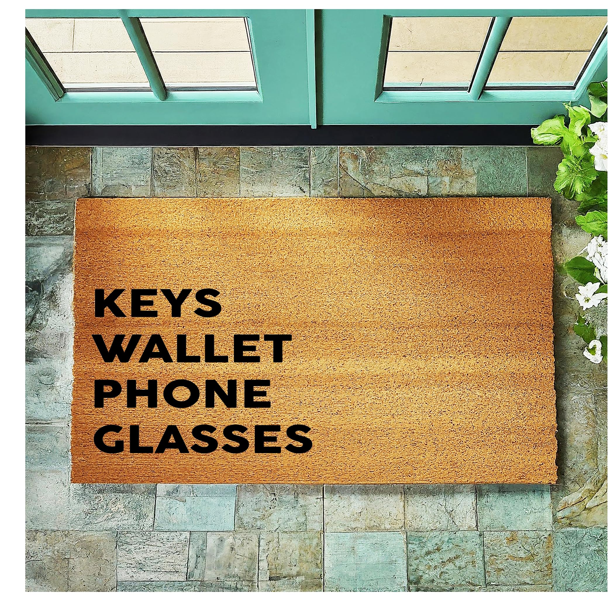 Premium Coir Doormat - Funny Welcome Entryway Rug for Keys, Wallet, Phone & Glasses | Durable & Thick Non-Slip Mat for Home, Office & Outdoor Use