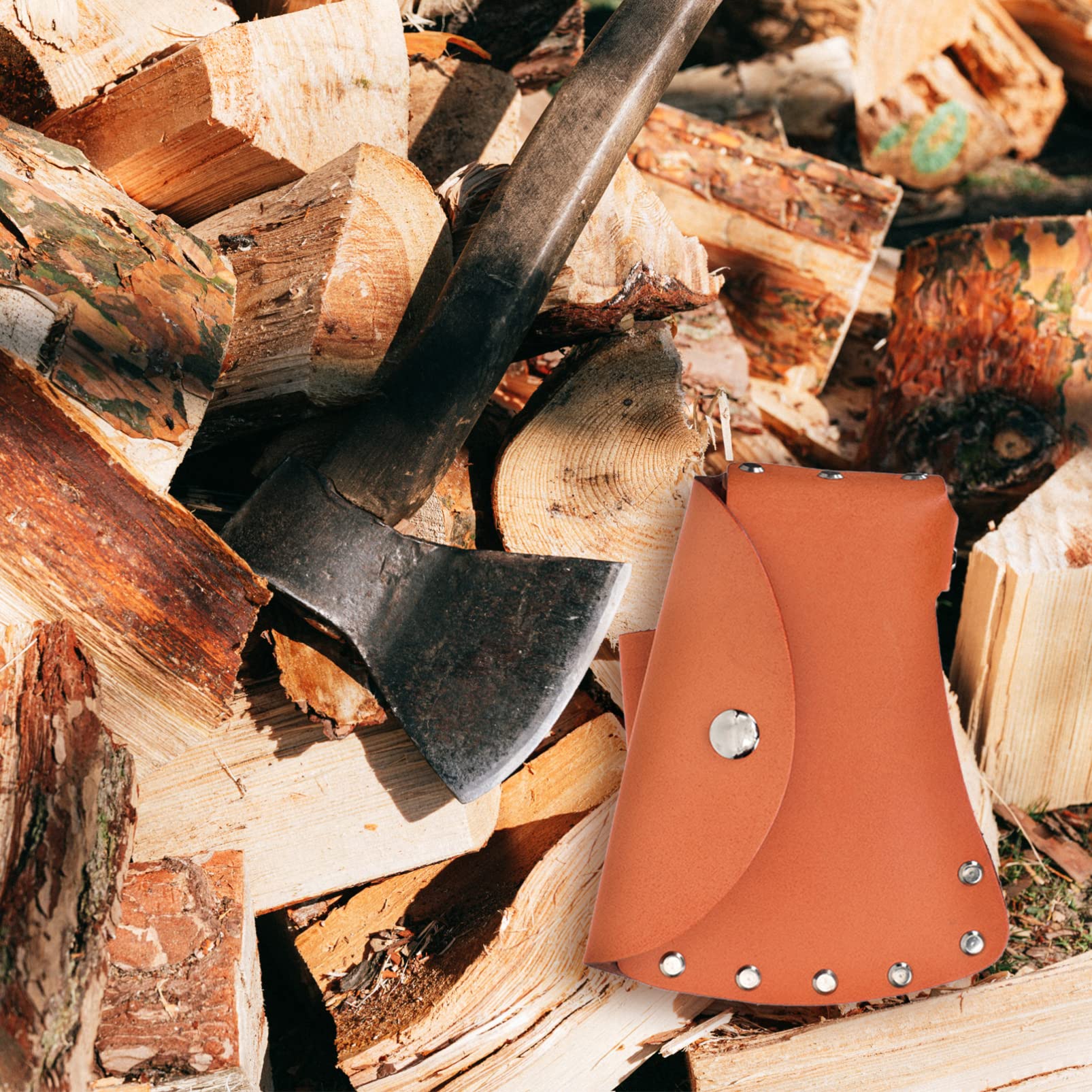 HANABASS Professional Leather Hatchet Cover - Durable Camping Axe Sheath for Outdoor Tools, Camping Gear Must Haves, Perfect for Hiking, Backpacking & Car Camping Accessories