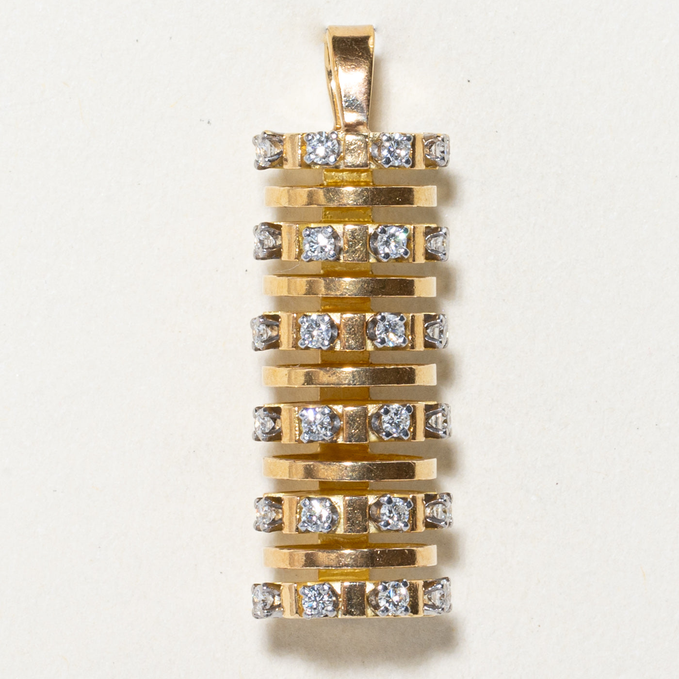 0.72ctw Diamond Cylinder Pendant Necklace - Elegant Solitaire Jewelry for Women | Perfect for Weddings, Anniversaries & Special Occasions