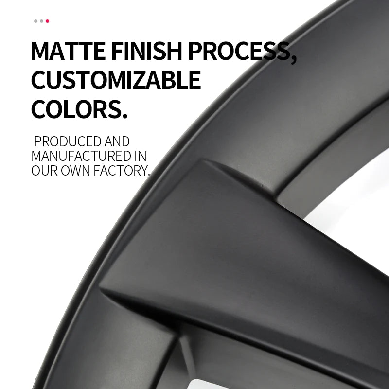 EVBASE Tesla Model 3 18 Inch Aero Wheel Covers - Matte Black Hubcaps Replacement (4PCS) for 2017-2023 Models | Enhance Style & Protect Wheels for Daily Driving & Road Trips