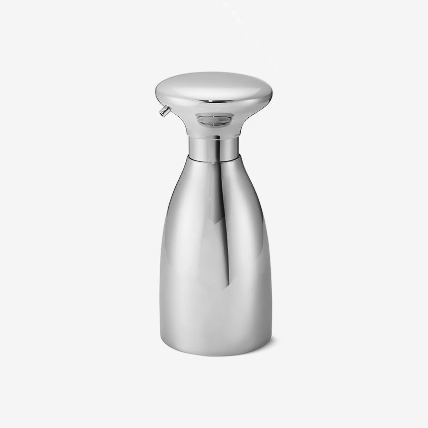 Georg Jensen Alfredo Soap Dispenser & Hand Sanitizer Pump - Premium Stainless Steel Bathroom Accessory for Modern Home & Luxury Hotel Decor