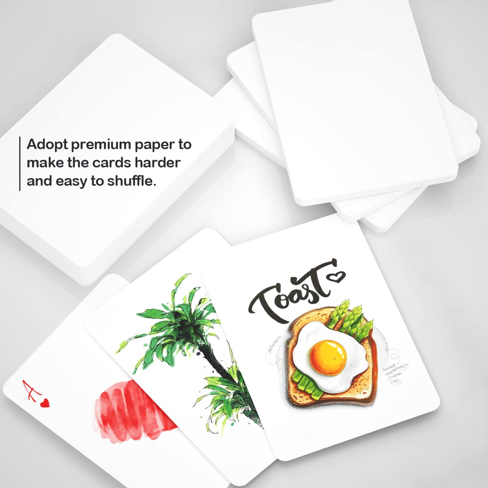 WJPC 220PCS Blank Poker Size Playing Cards - DIY Game Cards for Writing, Drawing & Painting | Perfect for Study Flash Cards, Learning Activities & Creative Projects