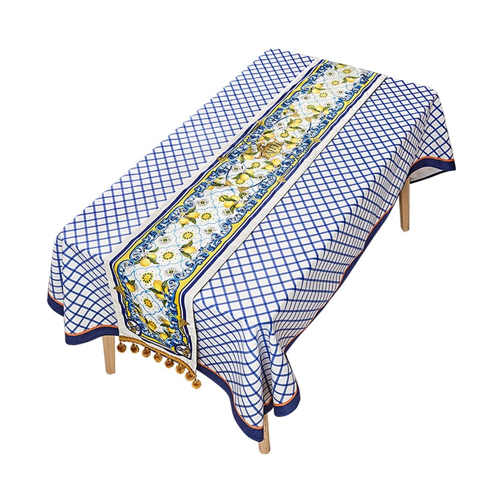 Vintage Lemon Tree Table Runner - 30x220cm European Style Decorative Cloth for Coffee Table, TV Cabinet, or Bed - Perfect for Kitchen, Dining Room & Home Decor (Color B)