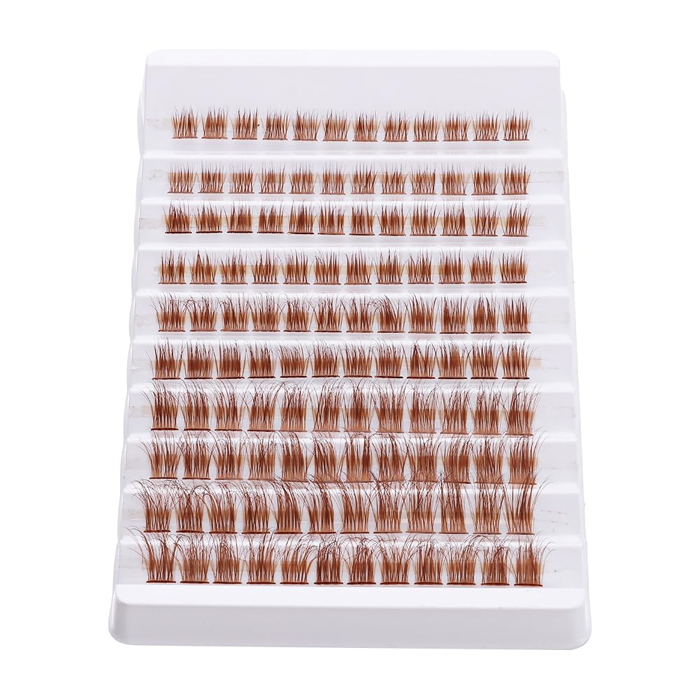 Outopen 140Pcs Brown Eyelash Clusters - Natural Look False Eyelashes Extensions, D Curl Wispy Cat Eye Lashes for DIY Lash Extensions at Home | Perfect for Daily Wear, Parties & Special Occasions (Z01)