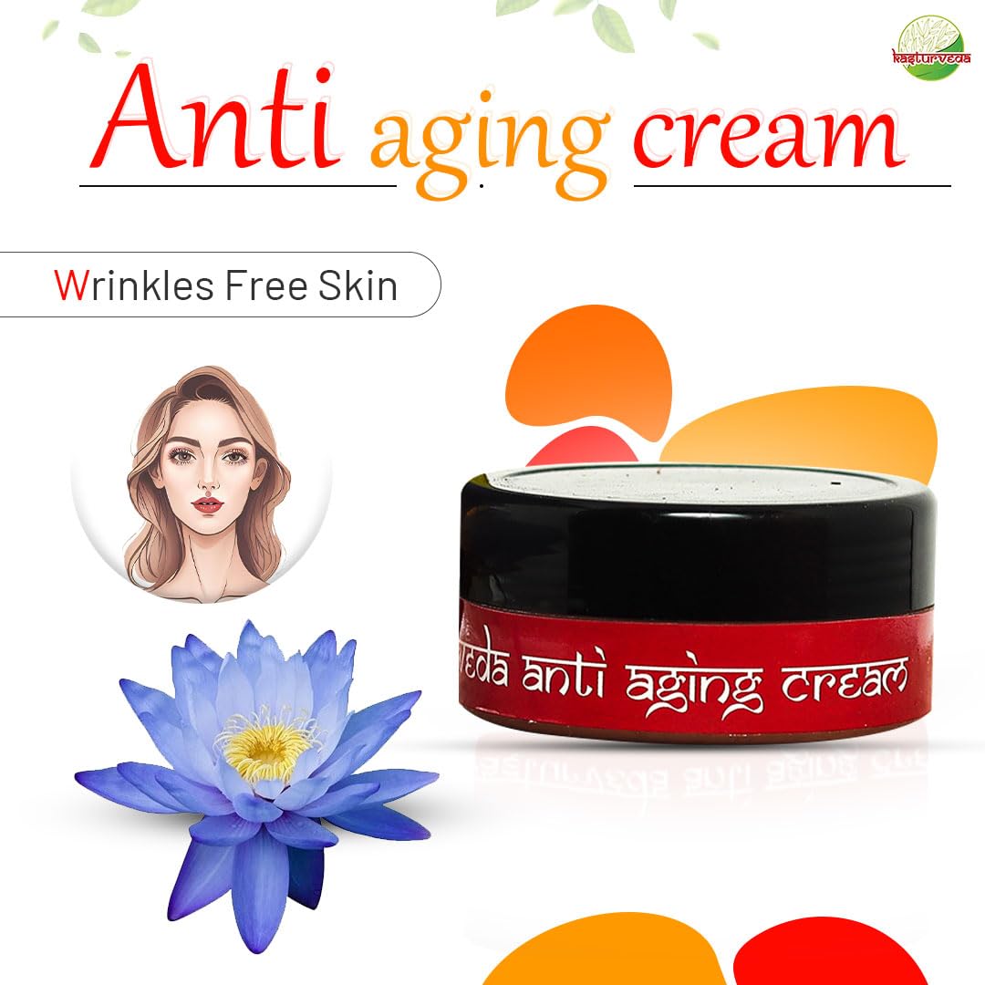 Kasturveda Anti-Aging Face Cream for Women & Men - 25g Hydrating Moisturizer with Natural Ingredients | Reduces Wrinkles & Fine Lines | Perfect for Daily Skincare Routine & Night Care