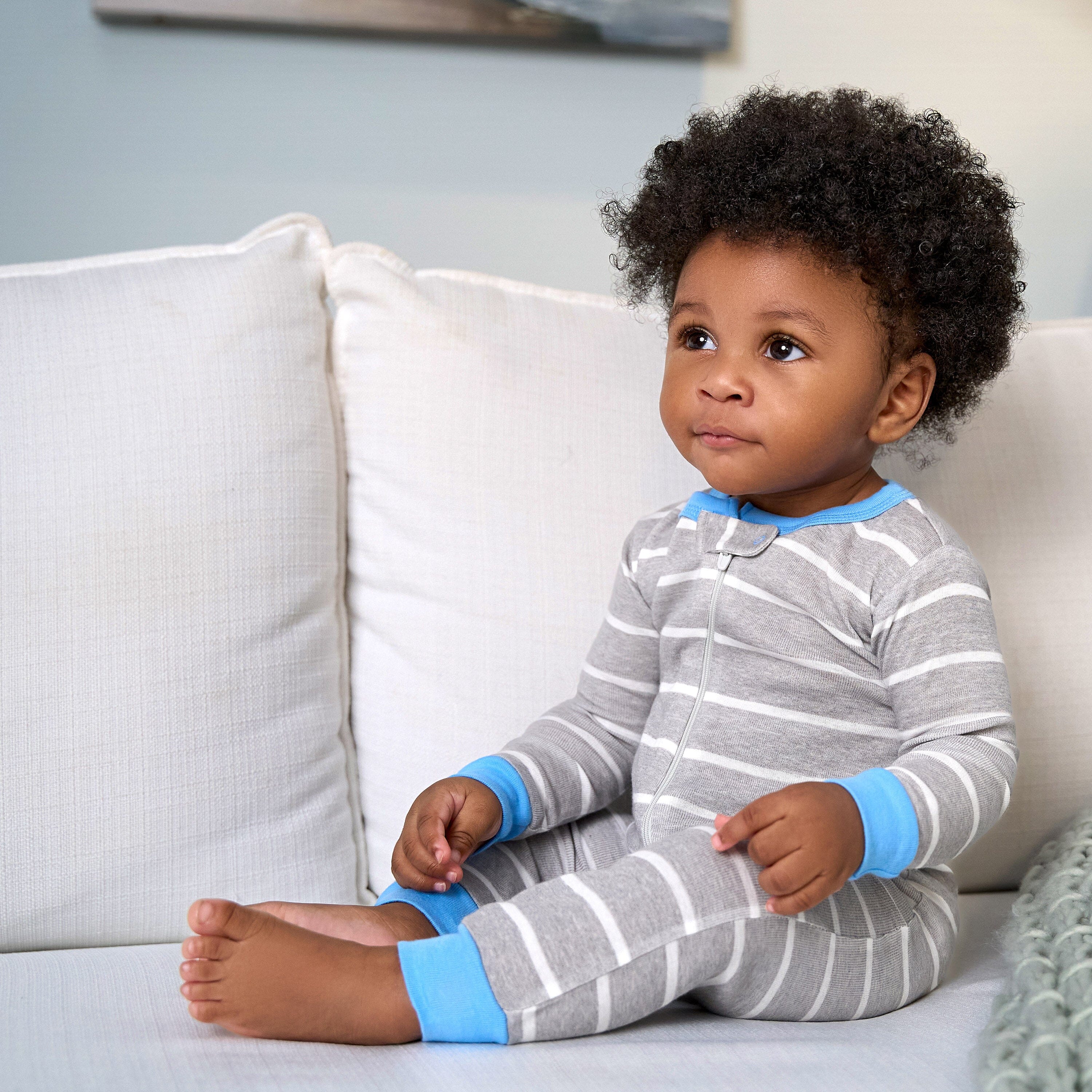 3 Pack Baby & Toddler Boys Striped & Dog Print Snug Fit Footless Pajamas - Soft Cotton Sleepwear for Playtime & Bedtime