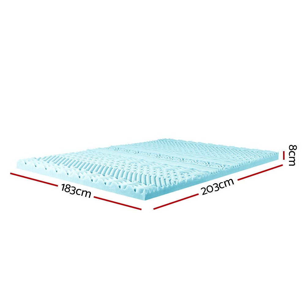 11-Zone Memory Foam Mattress Topper 8cm King Size - Pressure Relief & Back Support for Side, Back & Stomach Sleepers - Perfect for Bedroom, Guest Room & Dorm Use
