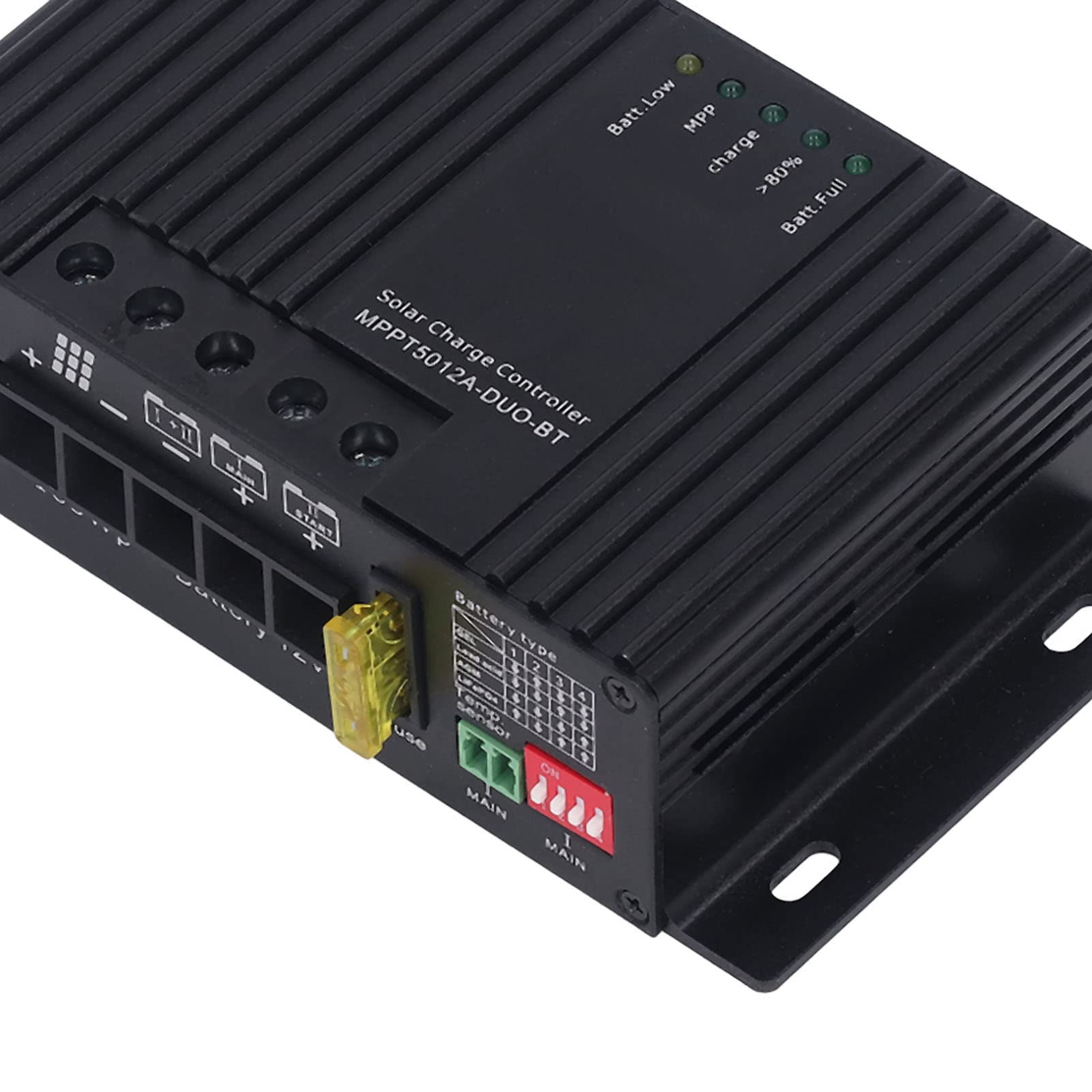 12A MPPT Solar Charge Controller for Dual Battery Charging - Waterproof & Efficient Solar Panel Regulator for RV, Boat, Off-Grid Power Systems