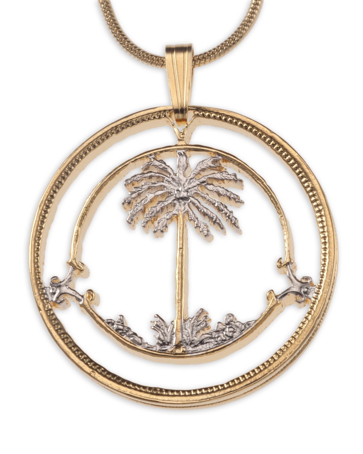 Unique World Coin Jewelry - Exotic Palm Tree Pendant Necklace for Women | Perfect for Beach Vacations, Summer Outfits & Boho Fashion