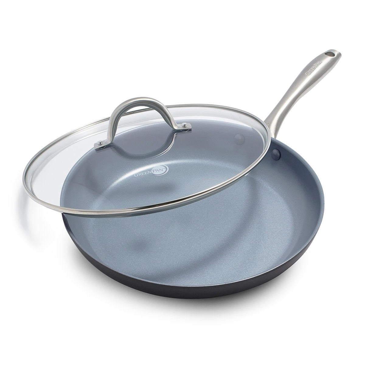 Lima Ceramic Nonstick 12-Inch Frying Pan with Glass Lid - Healthy Cooking Skillet for Eggs, Pancakes & Stir Fry | Oven & Dishwasher Safe
