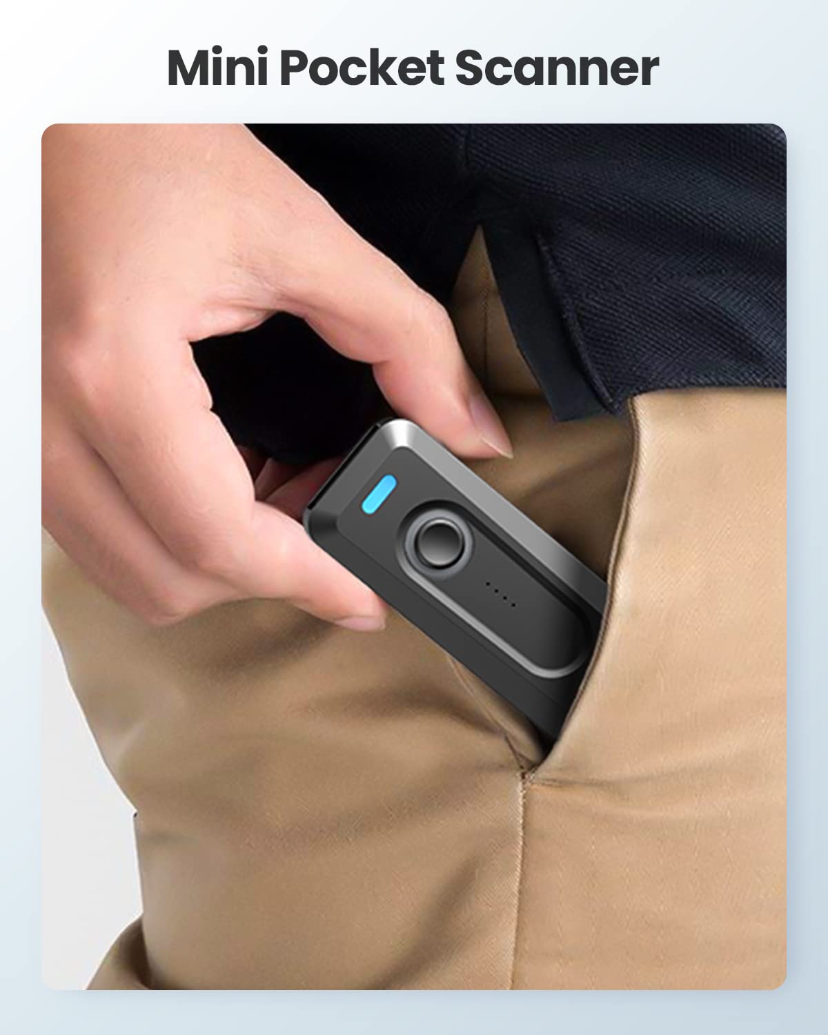 Eyoyo 2D Bluetooth Wireless Barcode Scanner - Portable QR Code Reader with 2000mAh Battery & Level Indicator - Compatible with iPhone, iPad, Android - Perfect for Library Book Inventory, Retail Stores & Warehouse Management