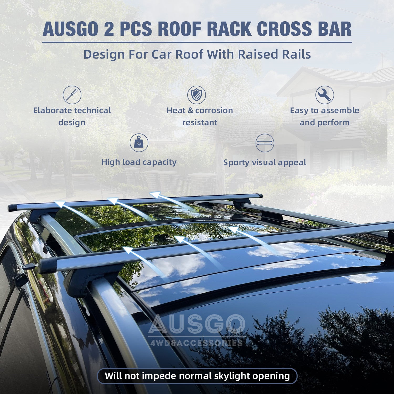 Peugeot 307 2002-2008 Universal Car Roof Rack - Heavy Duty Cargo Carrier for Bikes, Skis & Luggage | Perfect for Road Trips & Outdoor Adventures