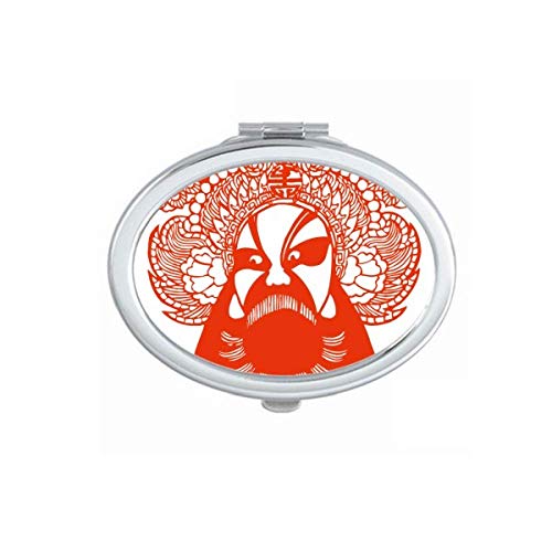 DIYthinker Portable Folding Double-Sided Makeup Mirror with Peking Opera Head Pattern - Perfect for Travel, Home Vanity, and Professional Makeup Artists