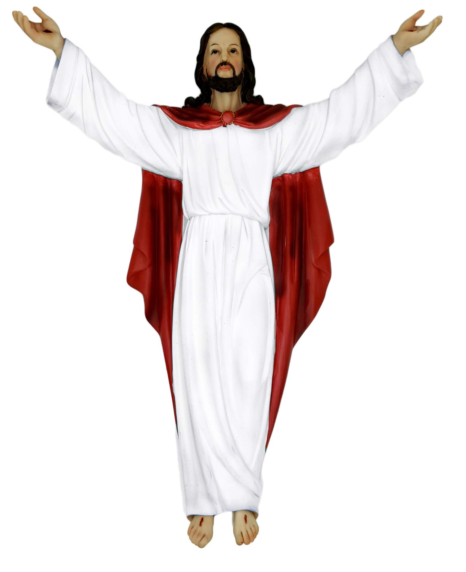 GCK 16 Inch Risen Resurrection of Jesus Christ Wall Statue - Jesus Resucitado Sculpture - Religious Home Decor for Church, Living Room & Prayer Space