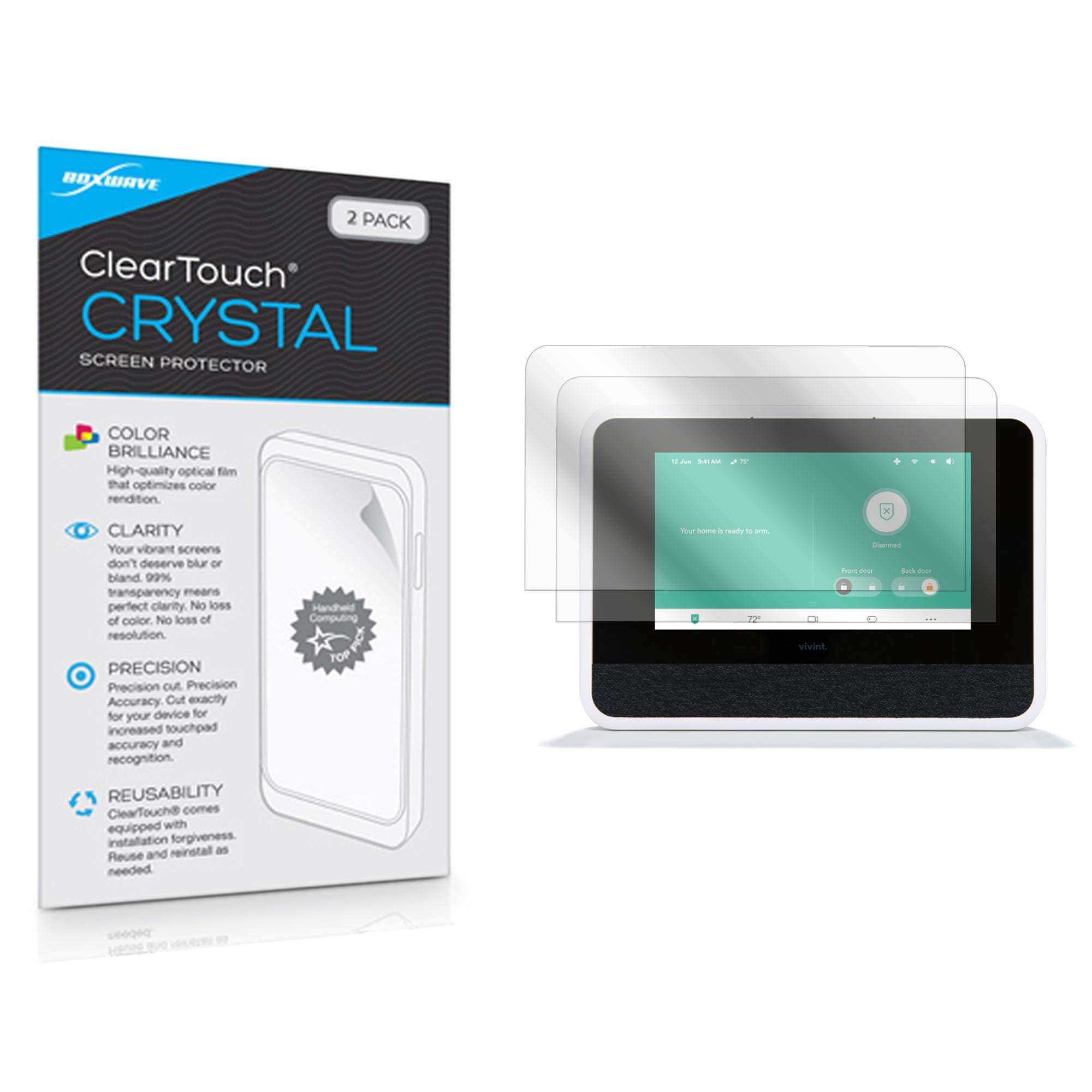 BoxWave ClearTouch Crystal Screen Protector for Vivint Smart Hub (2-Pack) - HD Film Skin, Scratch Resistant, Bubble Free Installation - Perfect for Home Security System Protection