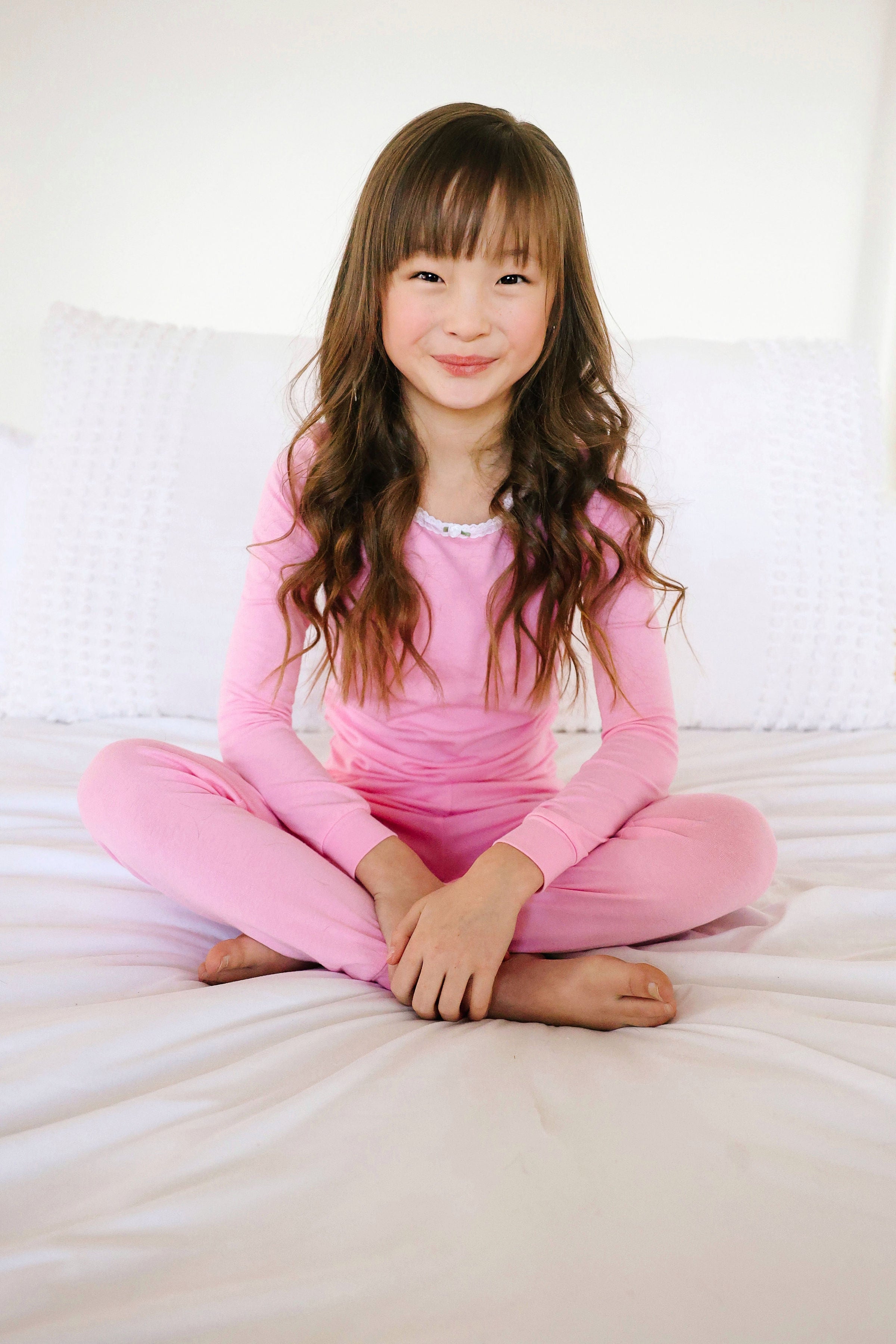 Pink Full Length Women's Outfit Set - Elegant Matching Top & Pants for Casual Wear, Work, or Special Occasions