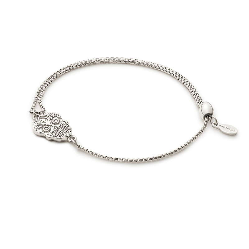 Calavera Pull Chain Bracelet - Adjustable Skull Charm Bracelet for Women & Men - Perfect for Halloween, Day of the Dead, Gothic & Punk Fashion Accessories