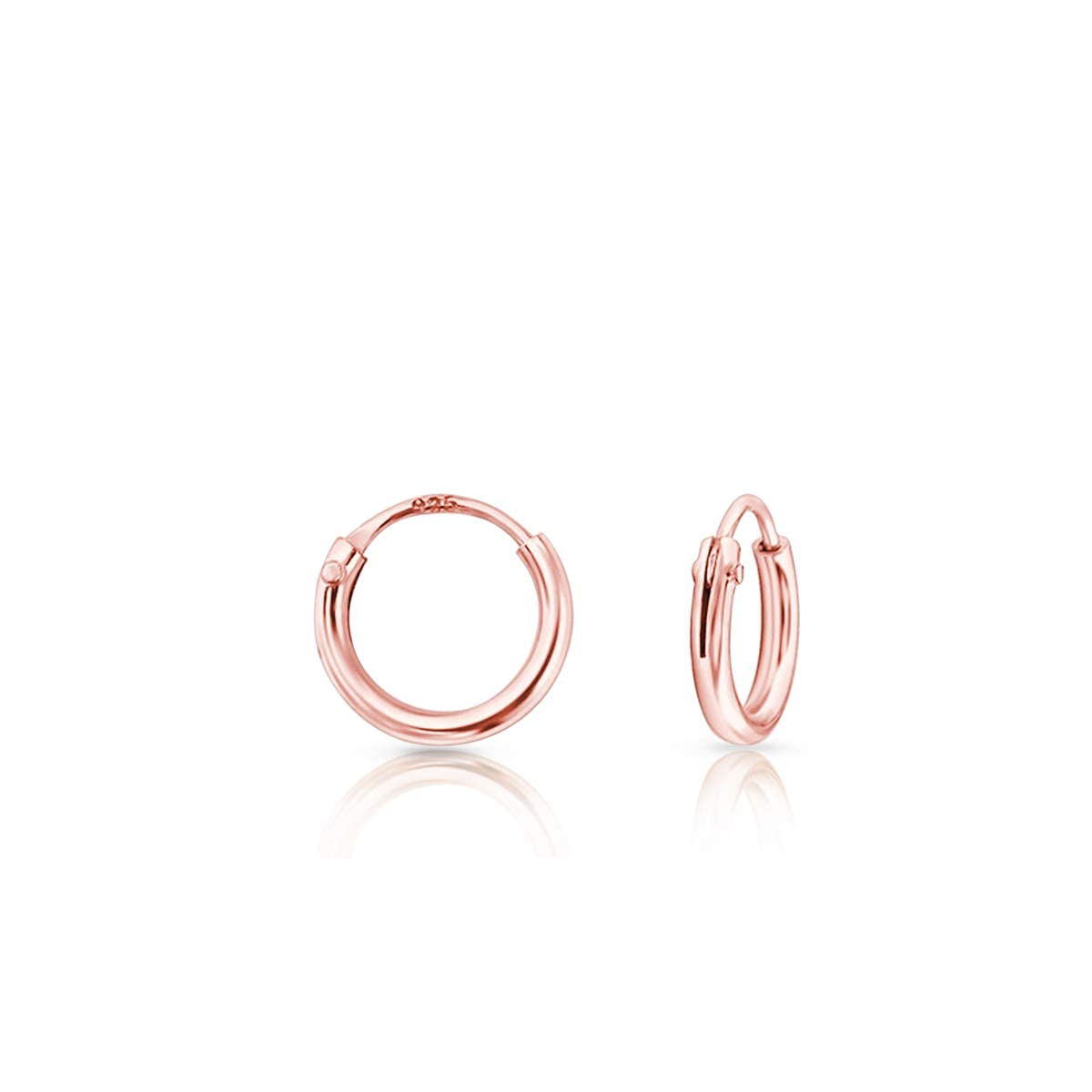 18K Rose Gold Plated Silver Hoop Earrings for Women - Small & Large Hypoallergenic Huggie Hoops - Perfect for Everyday Wear, Parties & Gifting