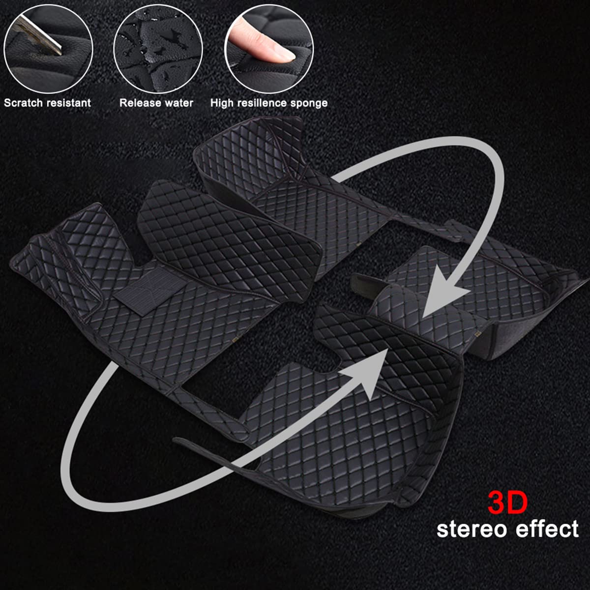 Premium Ayoade Car Floor Mats for Lexus GS350 2012-2017 - Custom Fit All-Weather Floor Liners with Anti-Slip Design - Black Leather Carpet Mats for Enhanced Protection & Style - Perfect for Daily Commute, Road Trips & Winter Driving