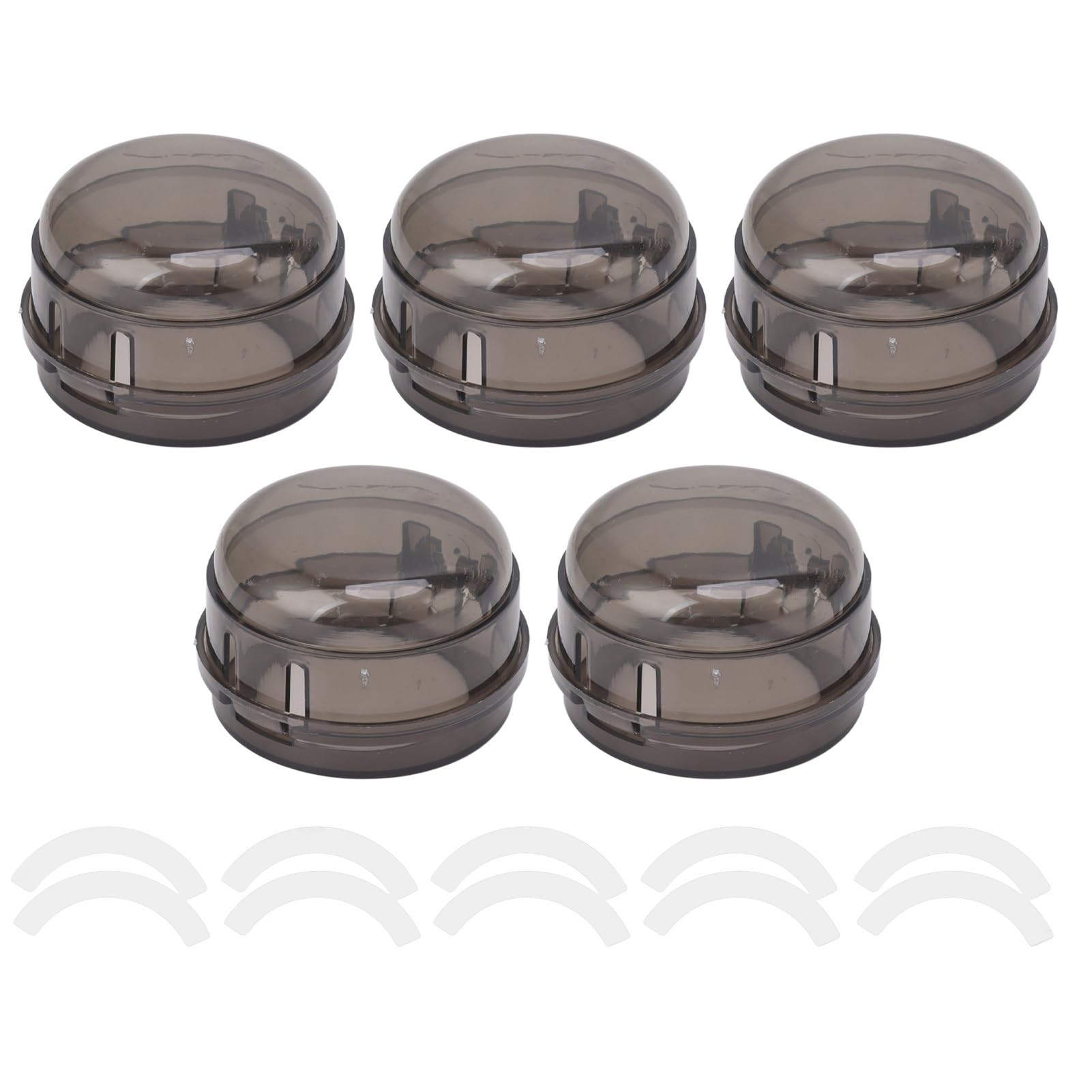5-Pack Child Safety Stove Knob Covers - Gas & Oven Knob Protectors with Strong Adhesive (Transparent Black) - Prevent Accidents in Kitchen for Toddlers & Babies