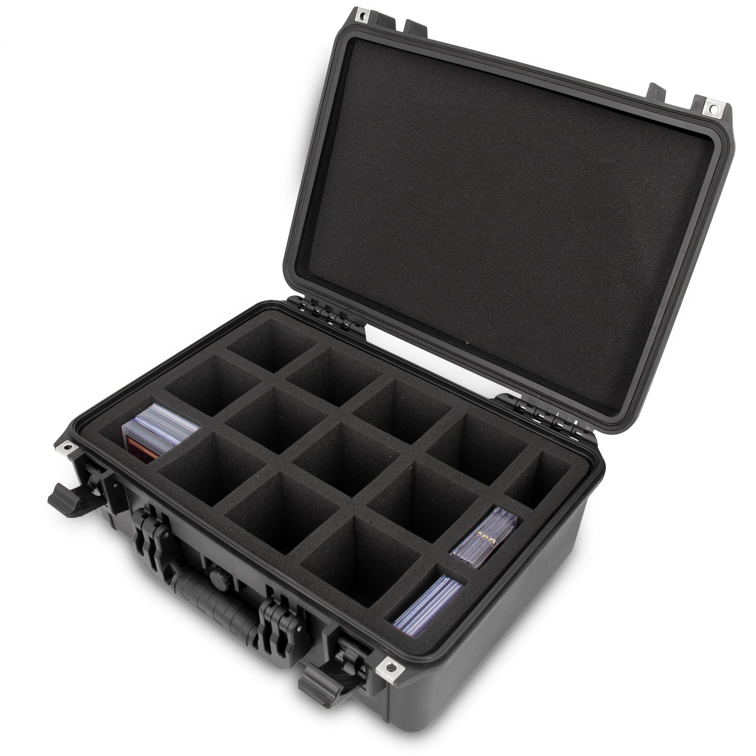 CASEMATIX Waterproof Trading Card Storage Case - Holds 500 Top Loader Cards with Airtight Seal & Adjustable Dividers - Perfect for Collectors, Sports Cards, and Gaming Cards Protection