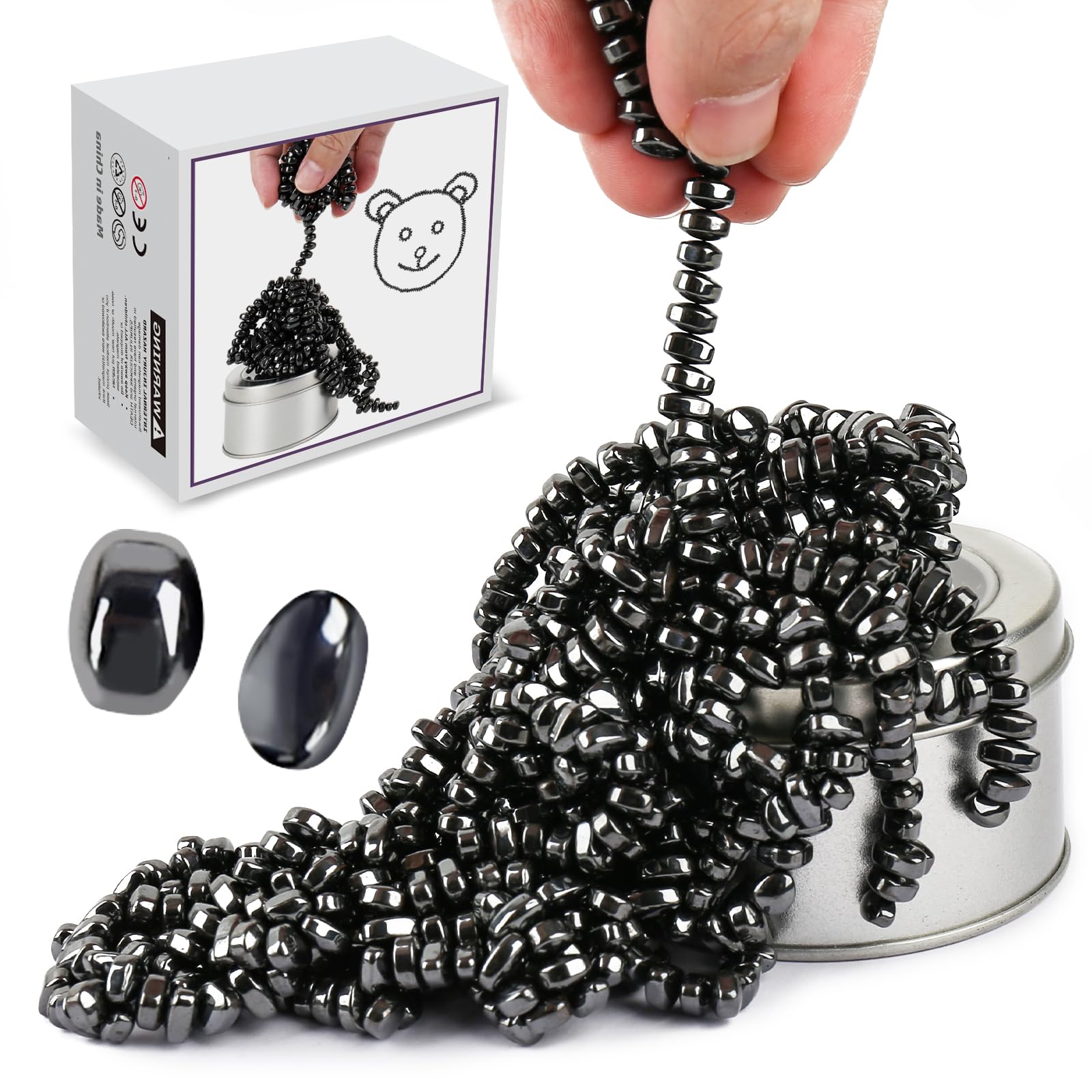 550pcs Ferrite Putty Fidget Toys for Adults - Stress & Anxiety Relief Desk Toys for Office, ADHD, Autism - Perfect Gift for Adults (Use for Focus, Relaxation & Sensory Stimulation at Work/Home)