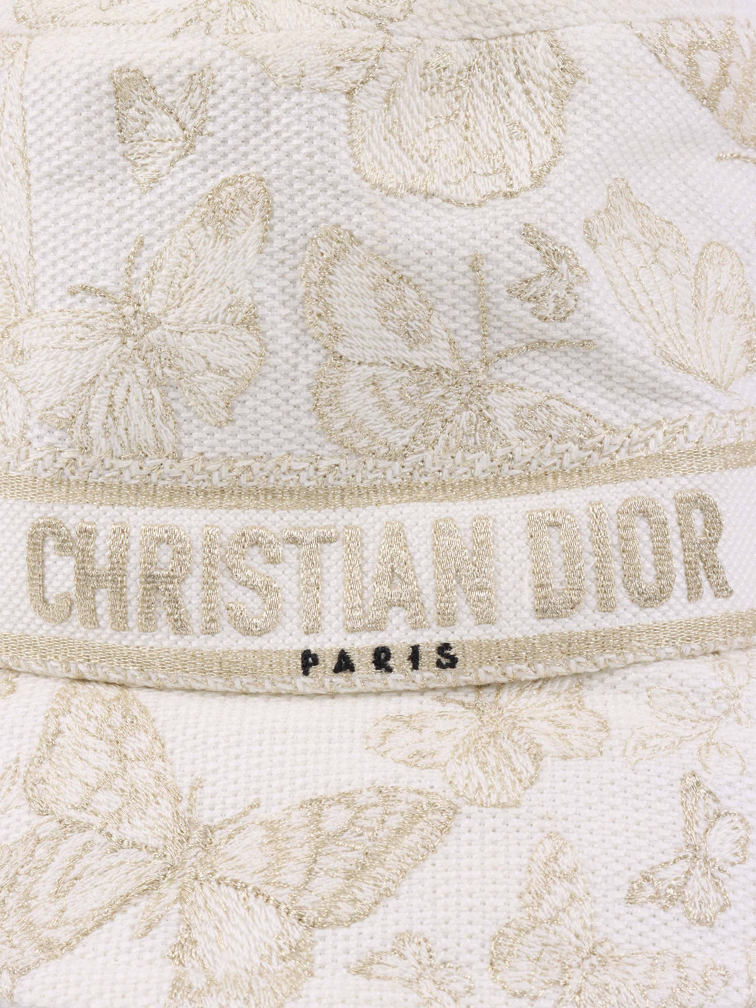 Dior Gold & White Bucket Hat for Women - Fashion Luxury Sun Hat for Summer Beach, Travel & Outdoor Activities