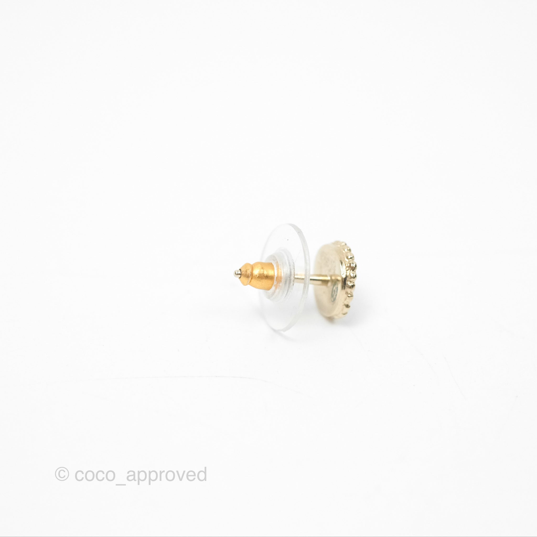 Chanel CC Round White Earrings in Gold Tone - Luxury Fashion Jewelry for Women, Perfect for Parties, Weddings & Special Occasions