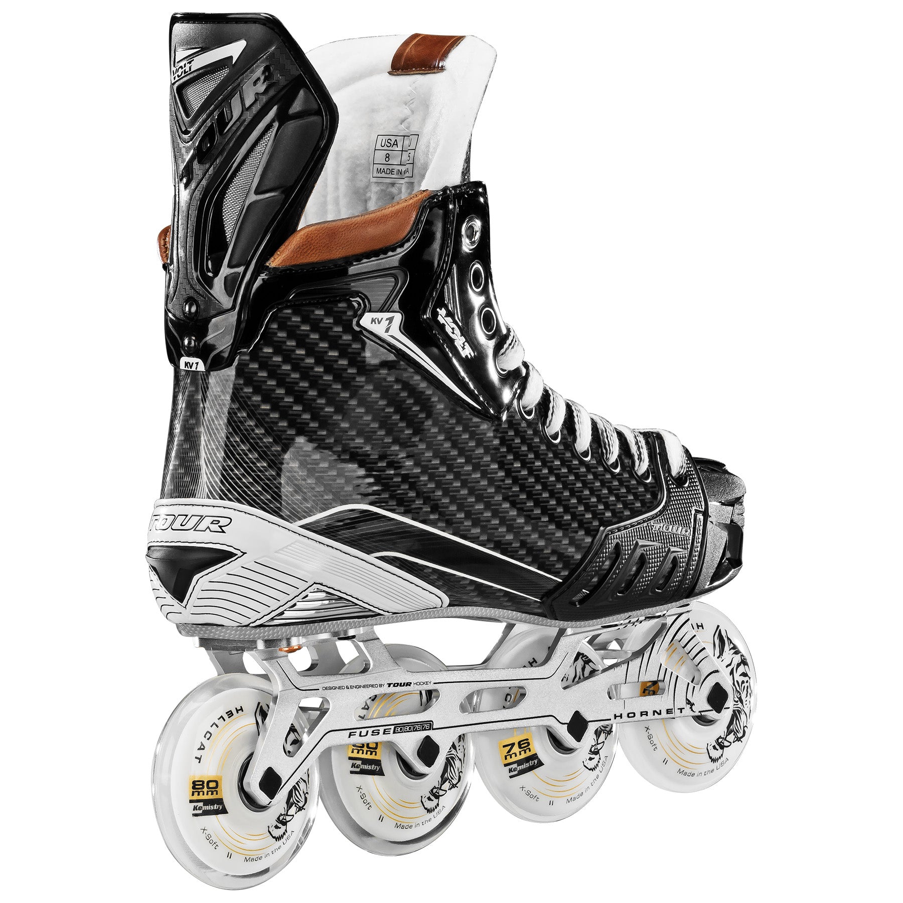 Volt KV1 Black Roller Hockey Skates - High Performance Inline Skates for Men & Women - Perfect for Street Hockey, Rink Play & Outdoor Skating