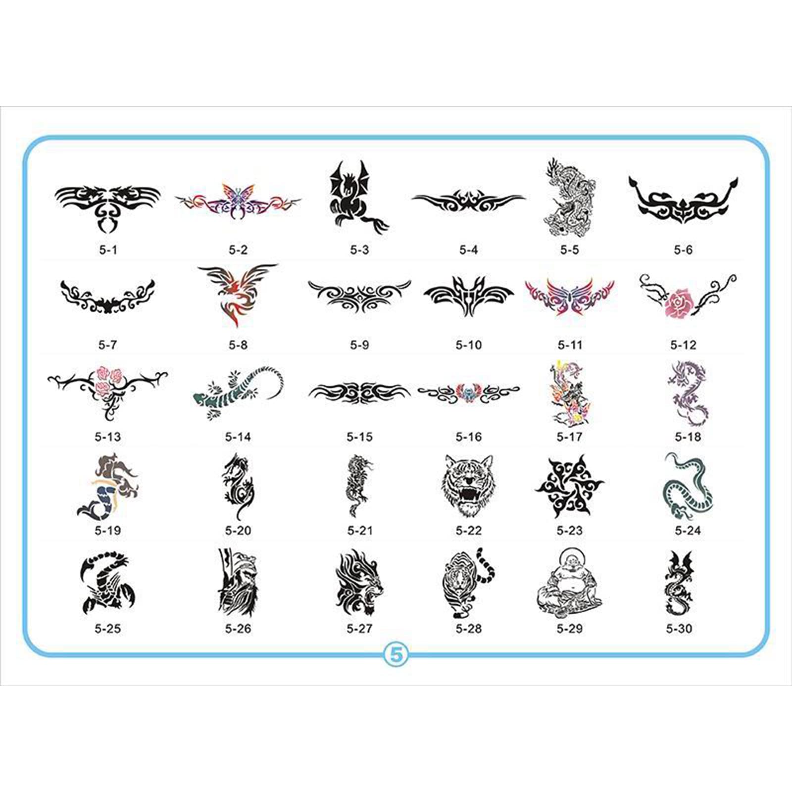 30-Piece Reusable Airbrush Temporary Tattoo Stencils Kit - Face & Body Art Templates for Painting, Cosplay, Halloween Costumes & DIY Crafts - Perfect for Parties, Events & Creative Body Art Projects