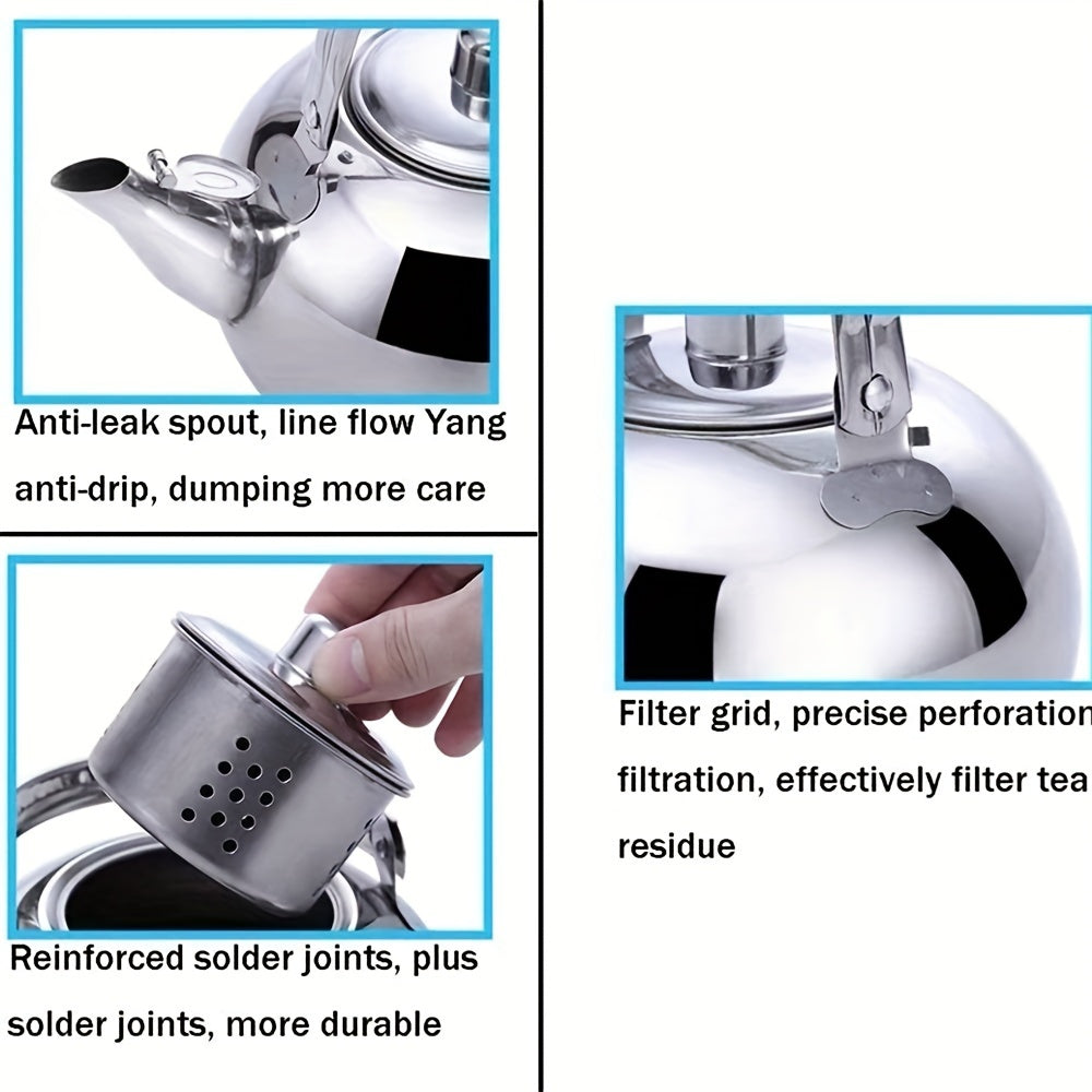 Premium Stainless Steel Water Kettle - 1.8L Large Capacity, Fast Boiling & Durable Thickened Design - Ideal for Camping, Hiking, Picnics & Outdoor Adventures - Perfect for Tea, Coffee & Hot Water On-The-Go