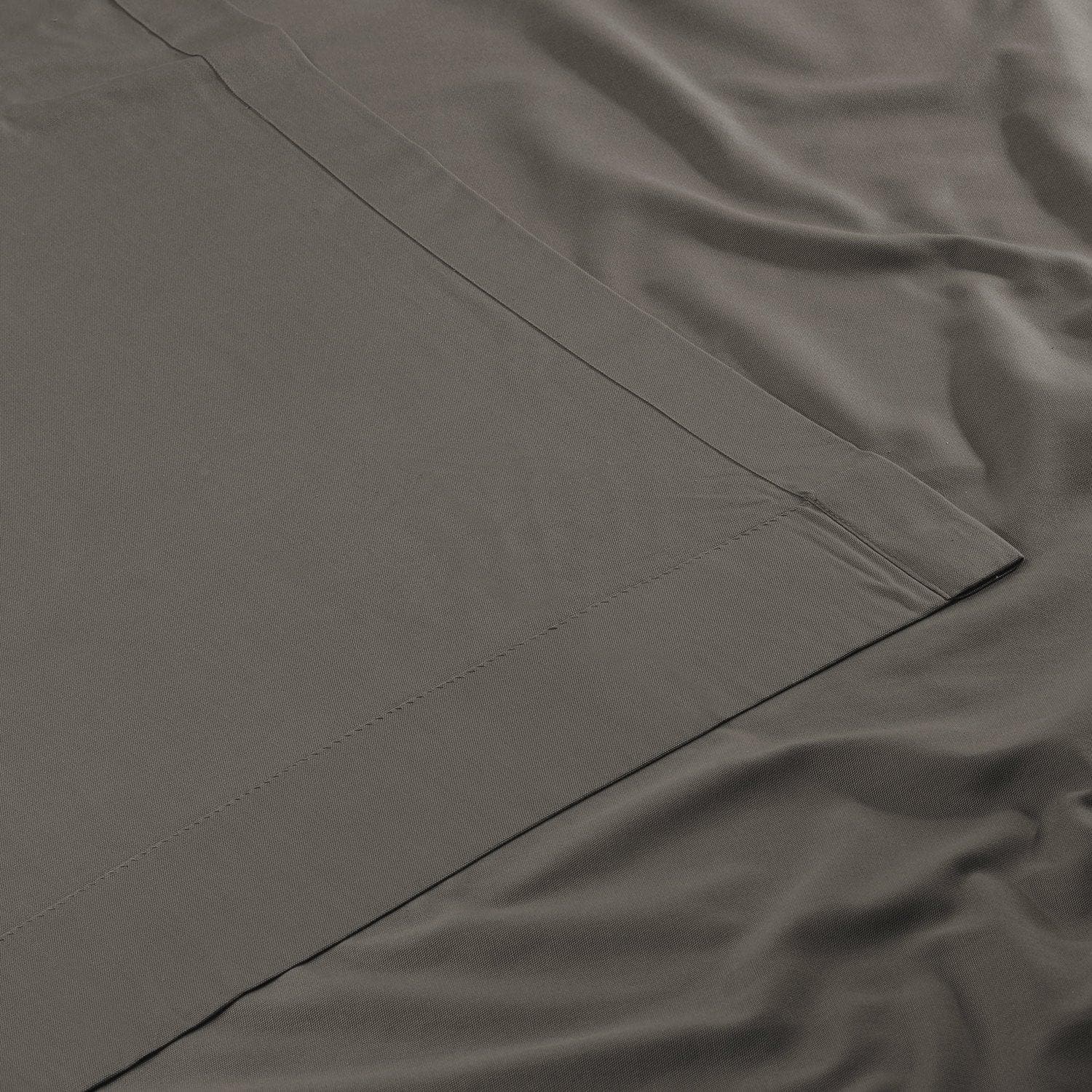 Millstone Grey Solid Cotton Curtains - Blackout Window Drapes for Living Room & Bedroom - Thermal Insulated Home Decor