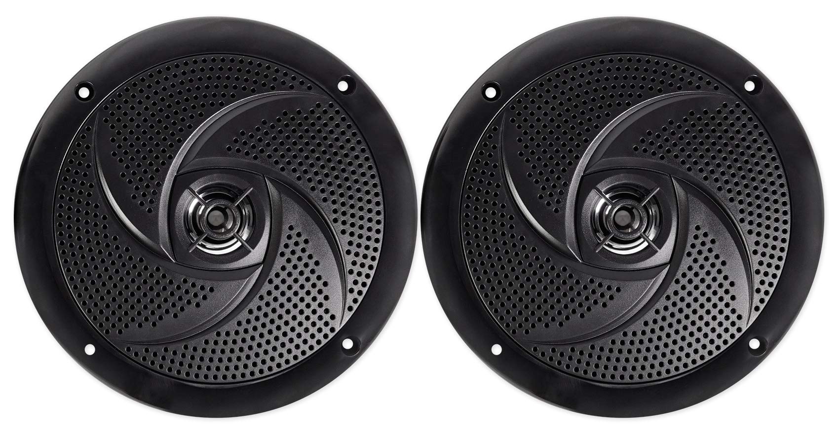 Rockville RSM65B 6.5 Inch 640W Waterproof Marine Boat Speakers - Slim Shallow Mount Design for Boats, Yachts & Outdoor Water Activities