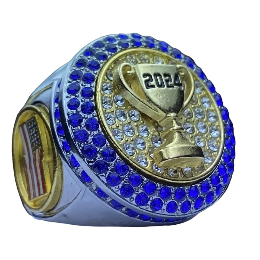 1 or 10 Pack 2024 Championship Trophy Ring - Award Gift for Tournament, League Champion, MVP & GOAT Winners - Perfect for Sports Awards, Graduation Gifts & Championship Celebrations