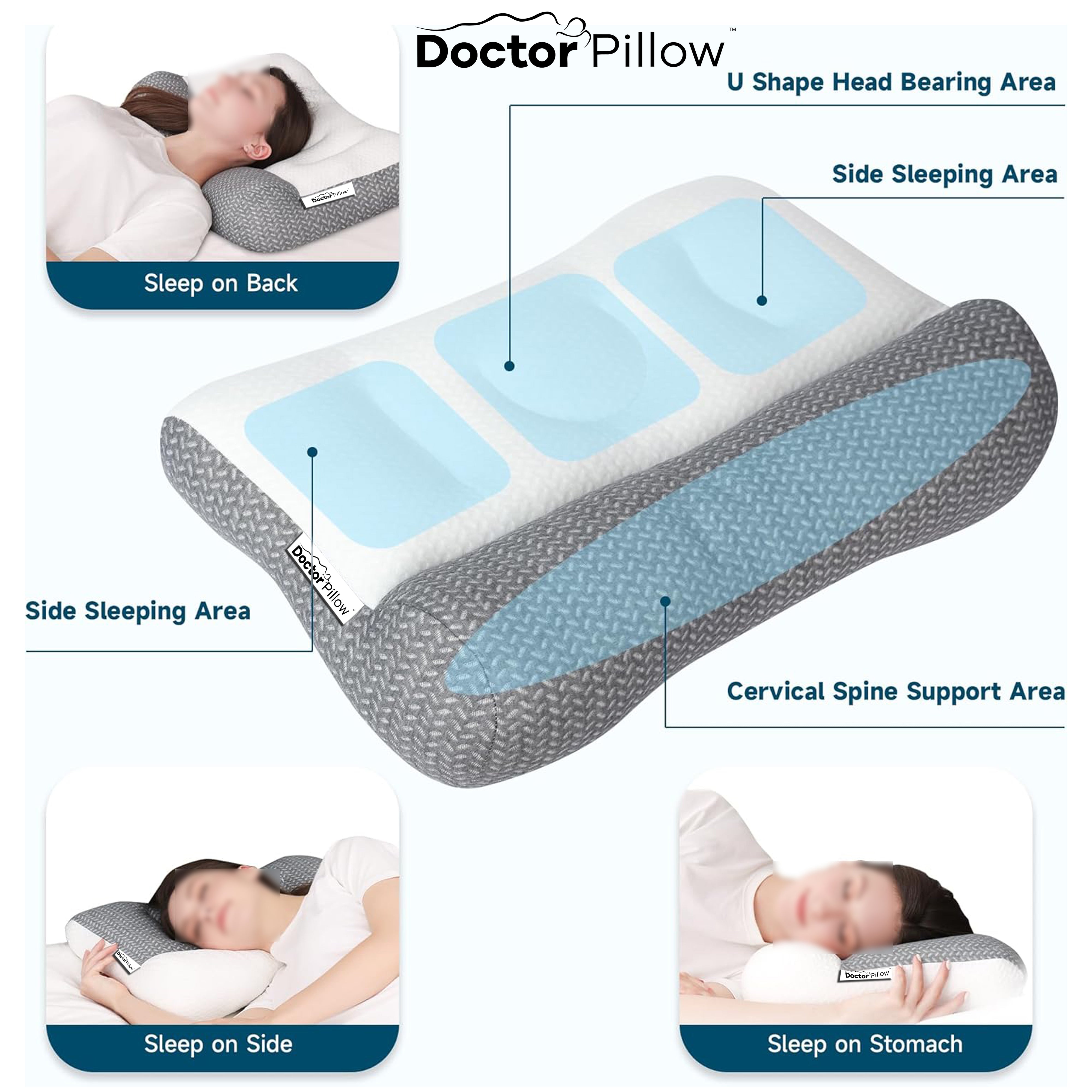 DR PILLOW PAIN AWAY Neck Traction Pillow - Ergonomic Invisible Spring Support for Neck Pain Relief | Perfect for Sleeping, Travel & Office Use