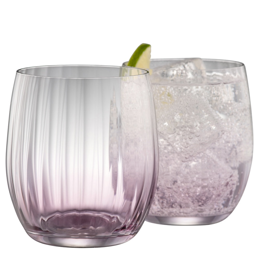 Galway Crystal Erne Tumbler Set of 2 - Premium Amethyst Glass Cups for Whiskey, Cocktails & Water - Elegant Barware & Home Decor Gift